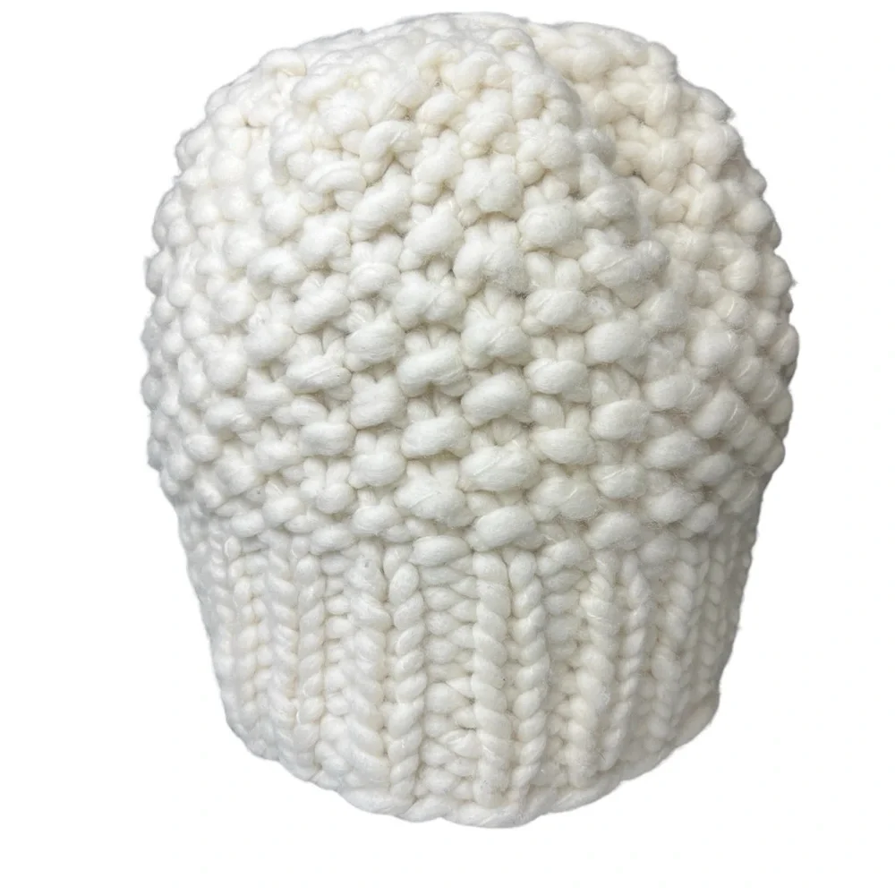 Loopy Mango Large Moss Stitch Merino Wool Beanie